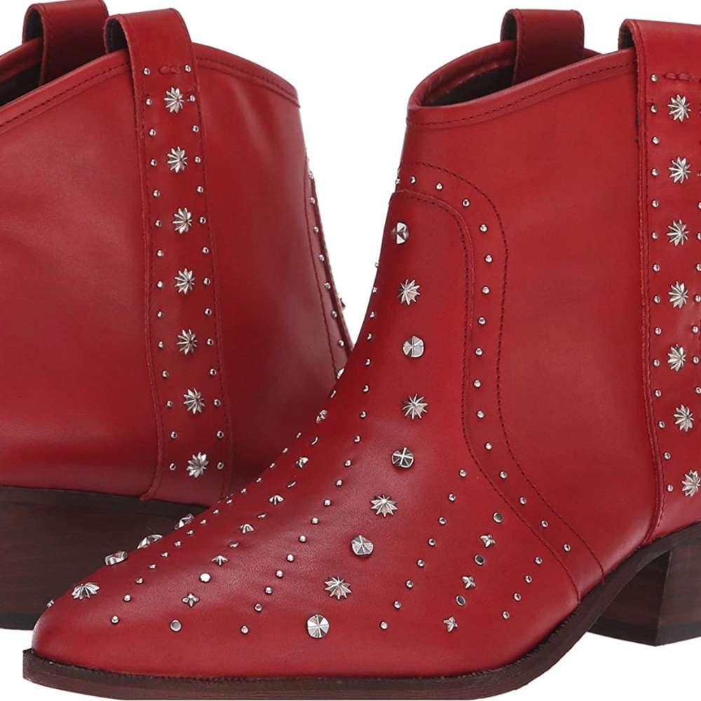 Sam Edelman Women's Brian Western Boot Red leather